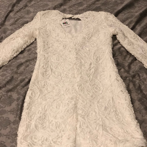 Glamorous NYC House of Style white detailed dress. - Picture 7 of 8